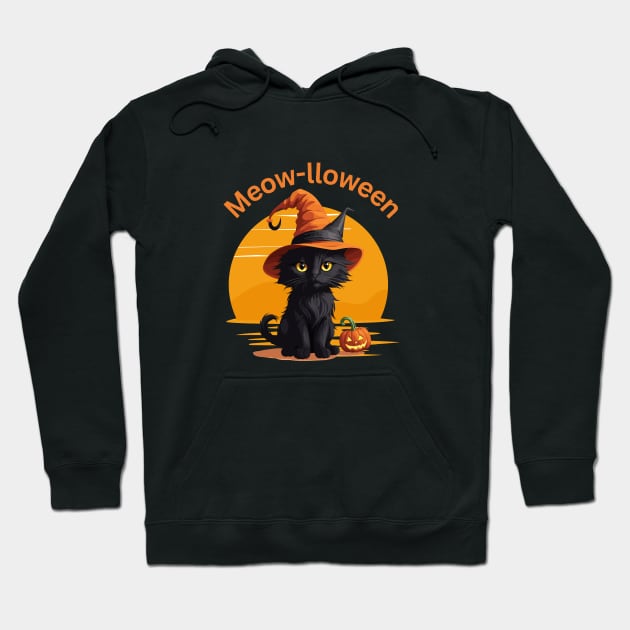 Cat Lovers Halloween Hoodie by Patterns-Hub